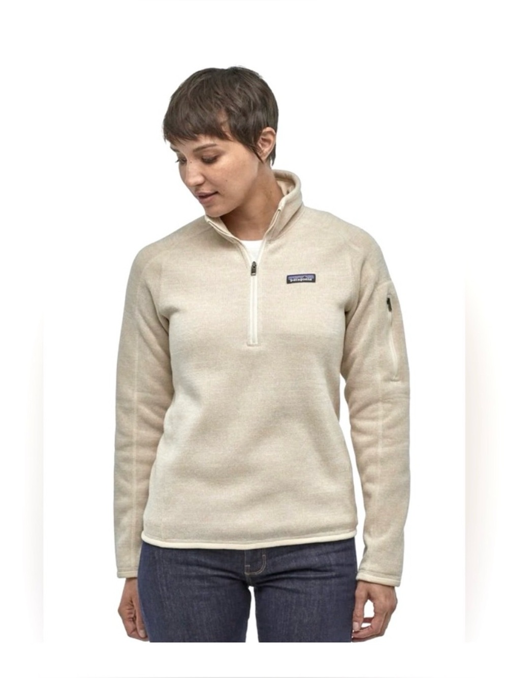 Patagonia Cream Half-Zip Fleece Pullover